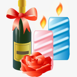 情人节红色桃心红酒蜡烛png免抠素材_88icon https://88icon.com 情人节 桃心 红色 红酒 蜡烛