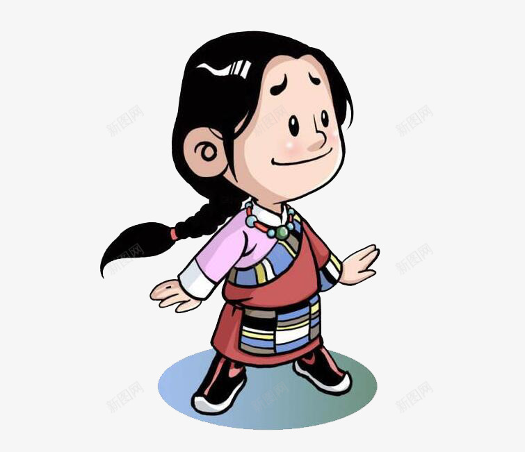 藏族女孩png免抠素材_88icon https://88icon.com 卡通 女孩 手绘 民族 藏文 藏族