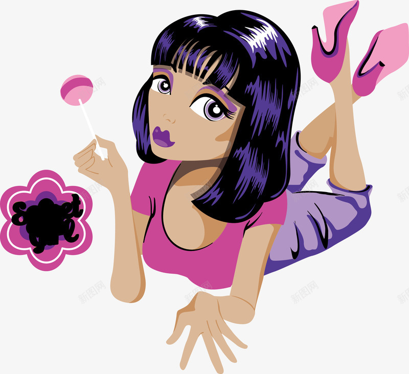 女孩插图波普风png免抠素材_88icon https://88icon.com 女孩插图波谱风 波普潮流现代女孩 波普花纹 波普风格潮流女孩 波谱复古风 波谱矢量 波谱简约插图风格 流行插图