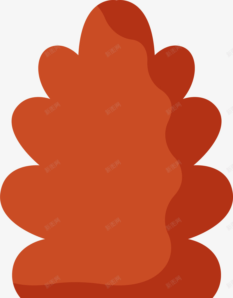 手绘红色的树木png免抠素材_88icon https://88icon.com 树 树木 植物 装饰