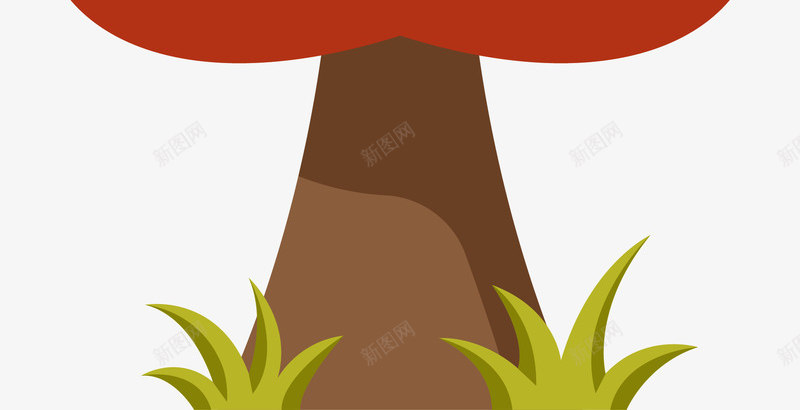手绘红色的树木png免抠素材_88icon https://88icon.com 树 树木 植物 装饰
