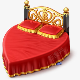 桃心床png免抠素材_88icon https://88icon.com 婚庆 床 情人节 桃心 爱心