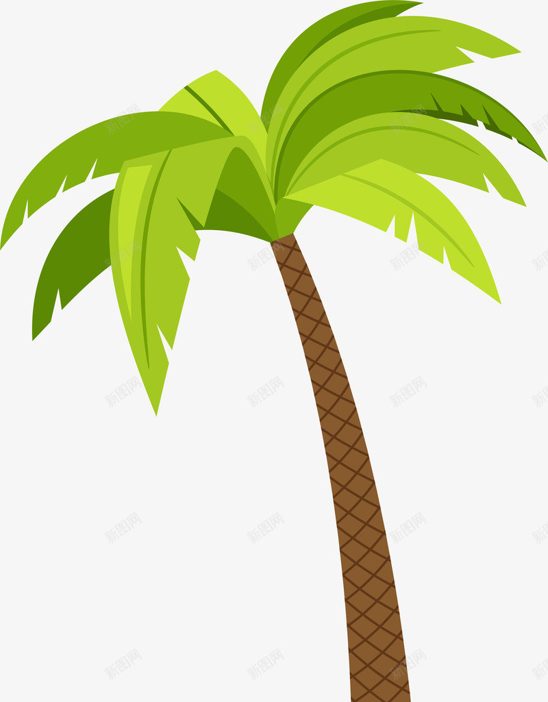 绿色卡通椰树png免抠素材_88icon https://88icon.com 免抠PNG 卡通 树木 植物 椰树 海岛 绿色 装饰图案