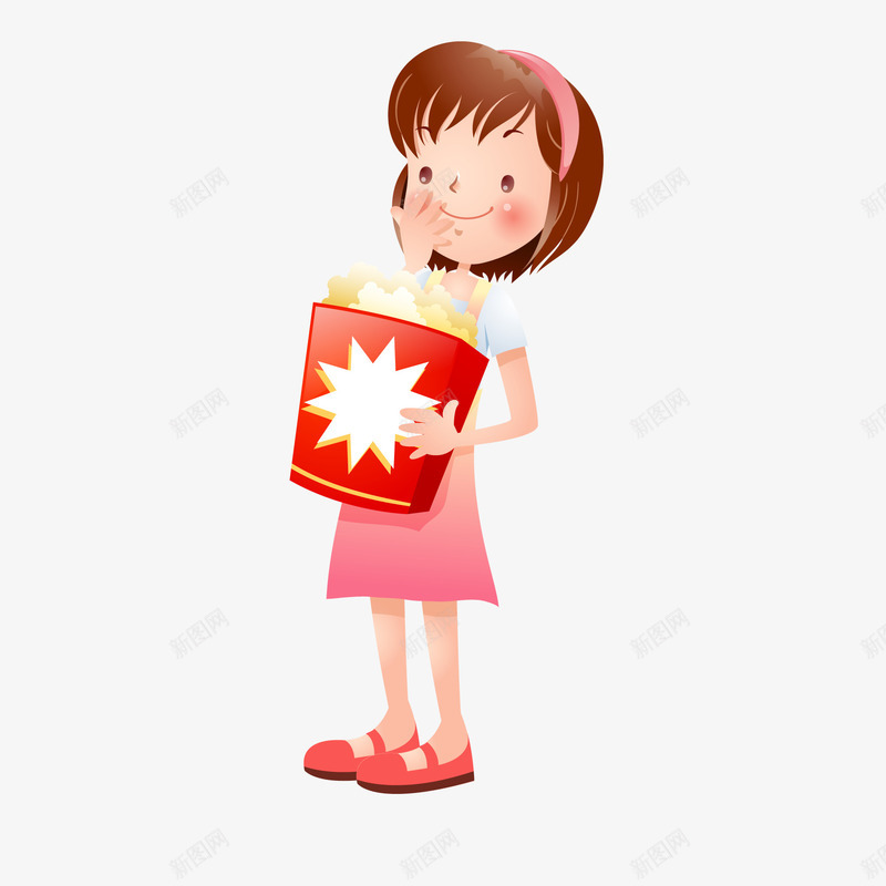 吃爆米花的女孩矢量图ai免抠素材_88icon https://88icon.com 人物设计 卡通 吃零食 吃零食女孩 女孩 爆米花 看电影 矢量图