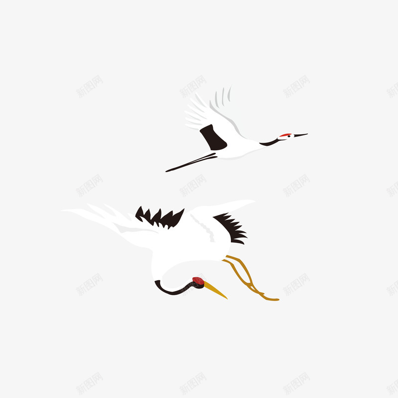 飞鹤png免抠素材_88icon https://88icon.com 回眸 白鹤 飞翔