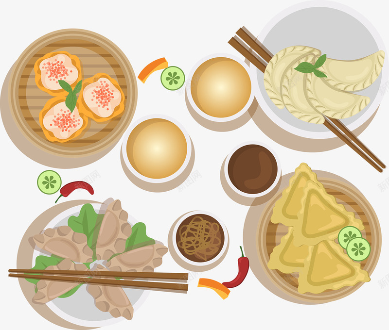手绘中国菜美食插画png免抠素材_88icon https://88icon.com 中国菜 中国菜手绘 手绘 插画 汤羹 美味 美食 蛋饼 食物 饺子
