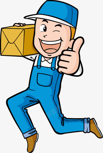 卡通人物送快递png免抠素材_88icon https://88icon.com 书籍插图 儿童画 卡通人物画 漫画风