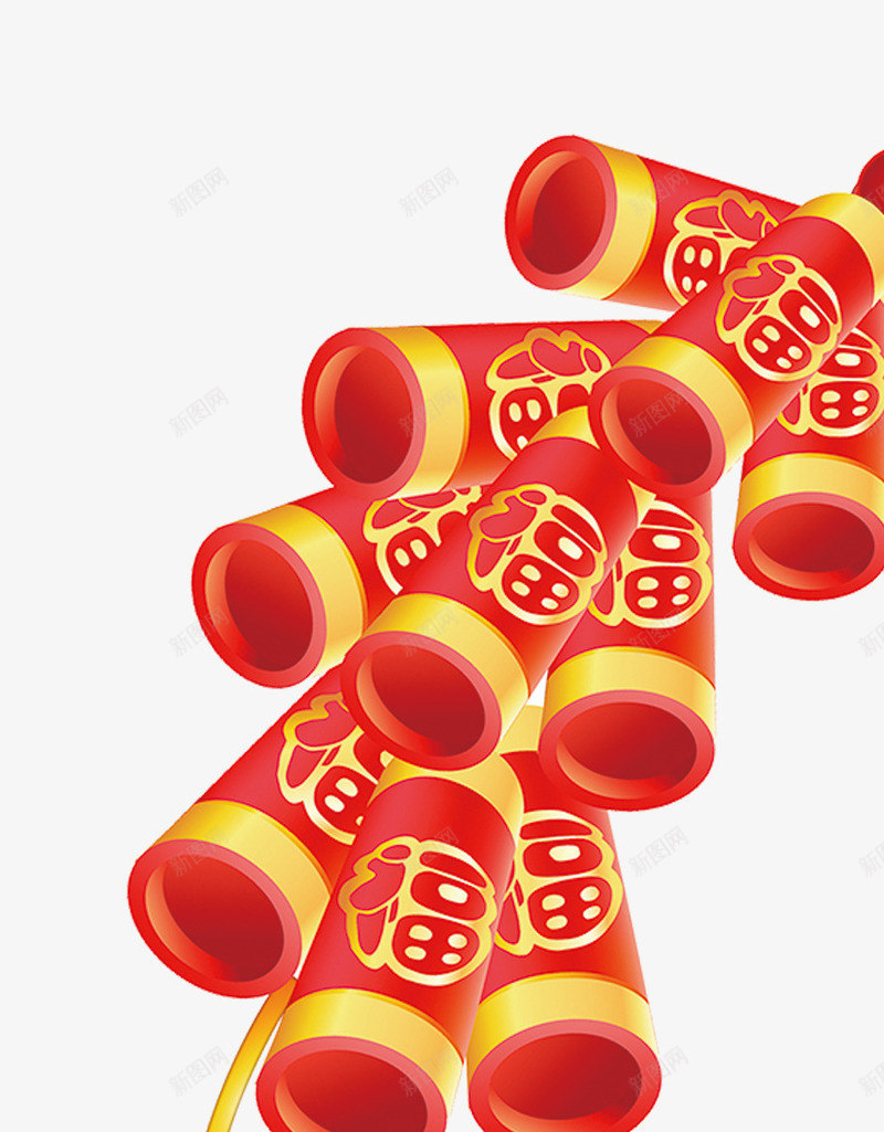 中国红福气爆竹png免抠素材_88icon https://88icon.com 喜庆 过年 鞭炮