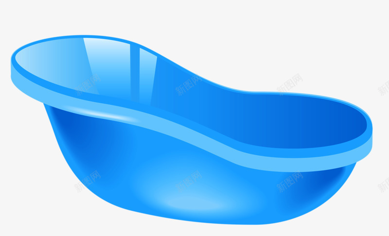 婴儿洗澡盆png免抠素材_88icon https://88icon.com 儿童洗澡 沐浴用品 澡盆 蓝色