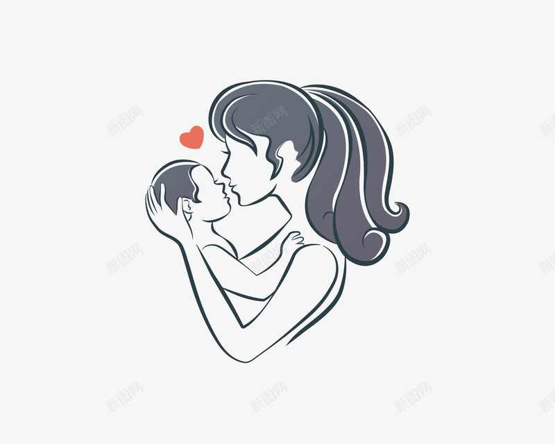 母子爱png免抠素材_88icon https://88icon.com 伟大的母爱 婴儿 拥抱 插画 母亲 母子 母爱
