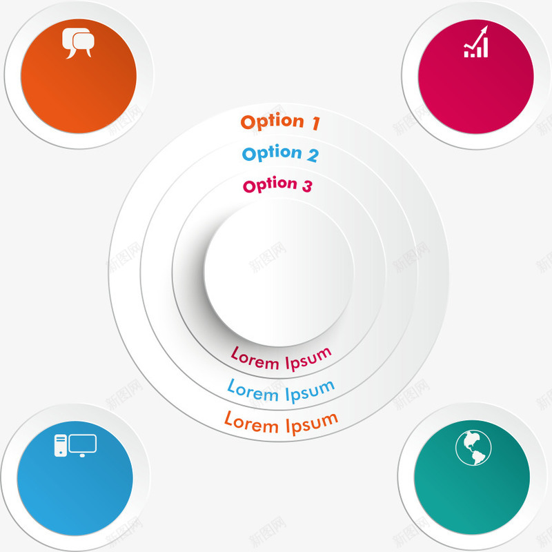 立体圆环信息图表png免抠素材_88icon https://88icon.com PPT元素 PPT图形 PPT图表 信息 信息图表 商务信息 演示图形 立体圆环