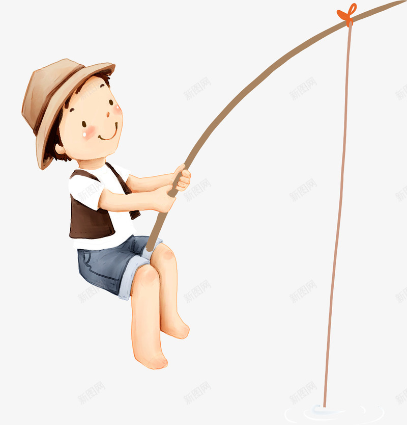 小孩png免抠素材_88icon https://88icon.com 小孩 小朋友钓鱼 帽子 钓鱼