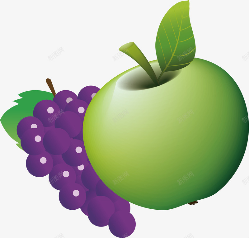 苹果葡萄片png免抠素材_88icon https://88icon.com 矢量苹果 苹果 葡萄 青苹果