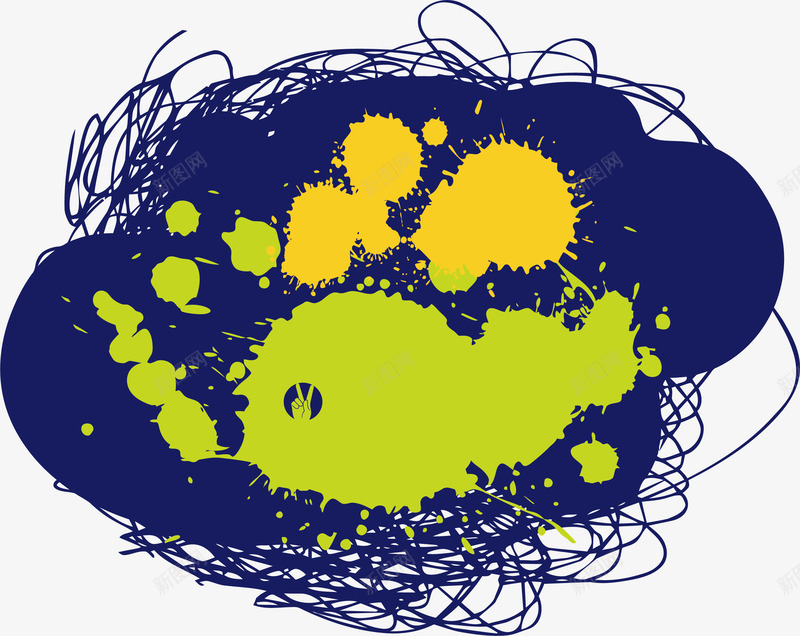 彩色喷墨矢量图ai免抠素材_88icon https://88icon.com 彩绘 手绘 涂料 绘画 颜料 矢量图