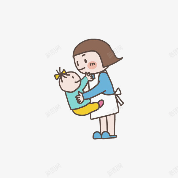 抱孩子的妈妈png免抠素材_88icon https://88icon.com 卡通 妈妈 婴儿 孩子 小孩 手绘 母亲 水彩