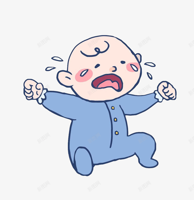 哭闹的小孩png免抠素材_88icon https://88icon.com 卡通 可爱的 小孩 流泪的 蓝色的