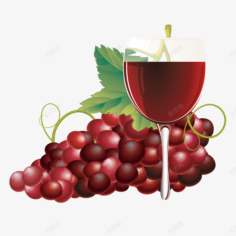 紫红色葡萄树叶图案矢量图ai免抠素材_88icon https://88icon.com 图案 树叶 紫红色 葡萄 矢量图