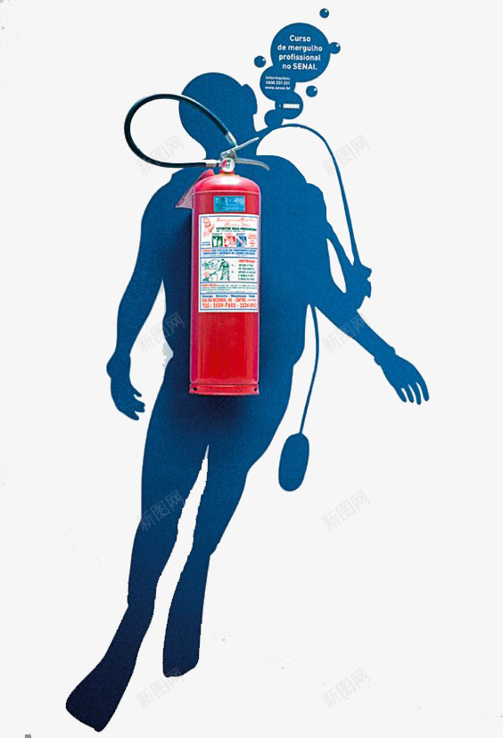 潜水员元素png免抠素材_88icon https://88icon.com 创意插画 潜水 灭火器 生活杂物 设计感
