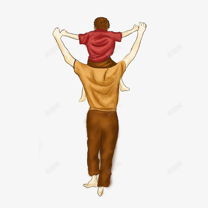 卡通背影psd免抠素材_88icon https://88icon.com 卡通背面 小人背影 小孩 爸爸 背影小孩儿童