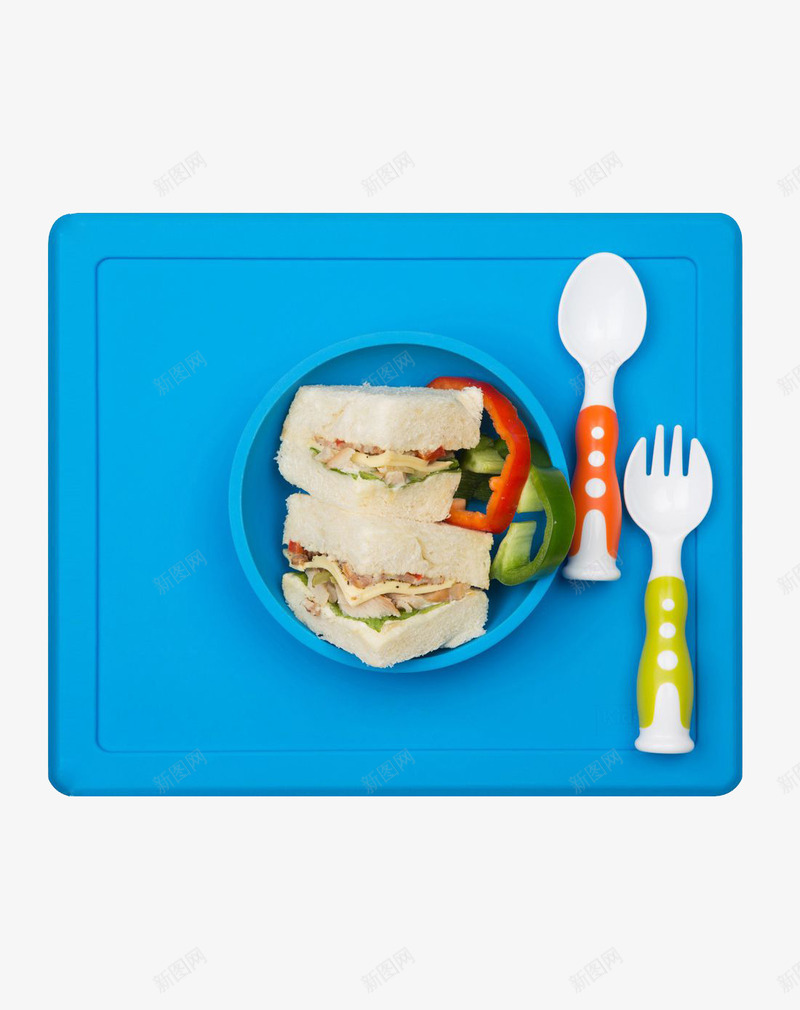 儿童硅胶碗餐垫碗蓝色png免抠素材_88icon https://88icon.com 产品实物 儿童硅胶碗餐垫碗 婴儿用品 碗 蓝色 餐盘