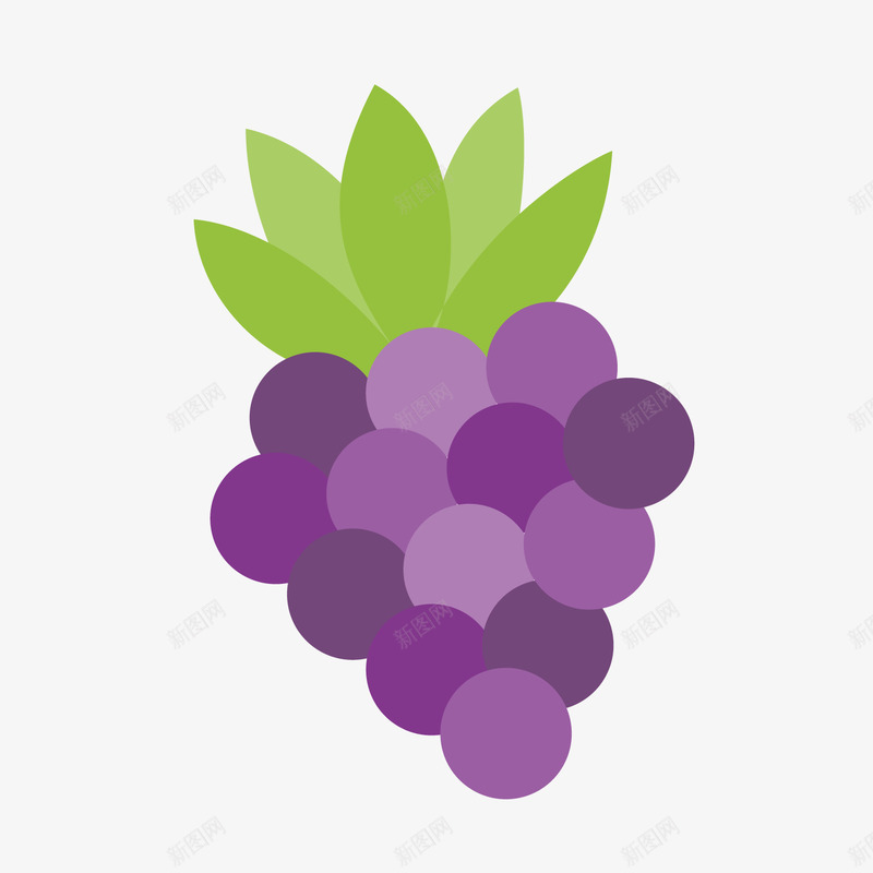 紫色卡通葡萄png免抠素材_88icon https://88icon.com 卡通水果 卡通葡萄 紫色葡萄 背景装饰
