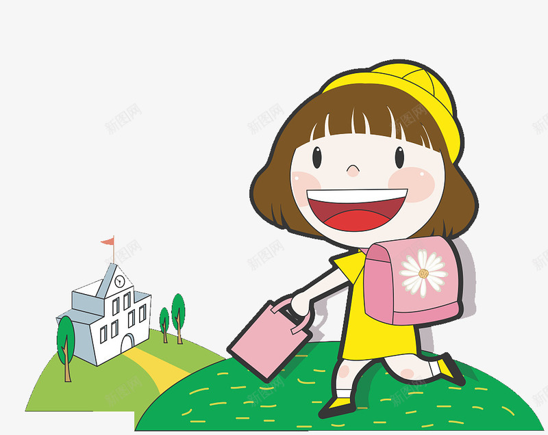 背书包上学去的可爱女孩png免抠素材_88icon https://88icon.com 上学去 上学路上 可爱 女孩 小孩背书包 背书包