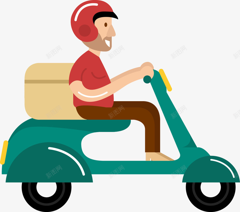 骑电动车的人png免抠素材_88icon https://88icon.com 人物 快递 电动车