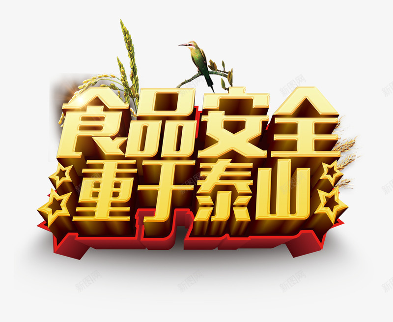 食品安全png免抠素材_88icon https://88icon.com 生活 艺术字 黄色
