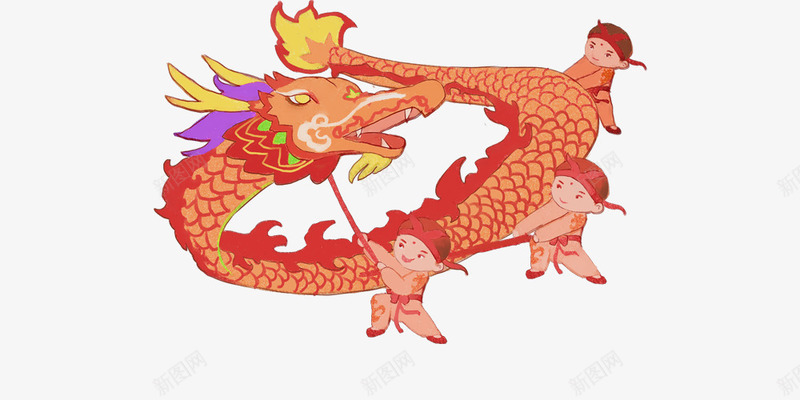 节日装饰春节舞龙卡通插图png免抠素材_88icon https://88icon.com 卡通插图 喜庆装饰 春节 舞龙 节日装饰 过年