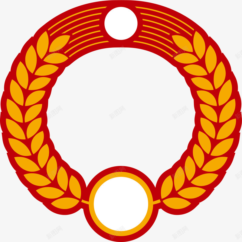 卡通麦穗圆环矢量图ai免抠素材_88icon https://88icon.com 卡通 圆环 麦穗 矢量图