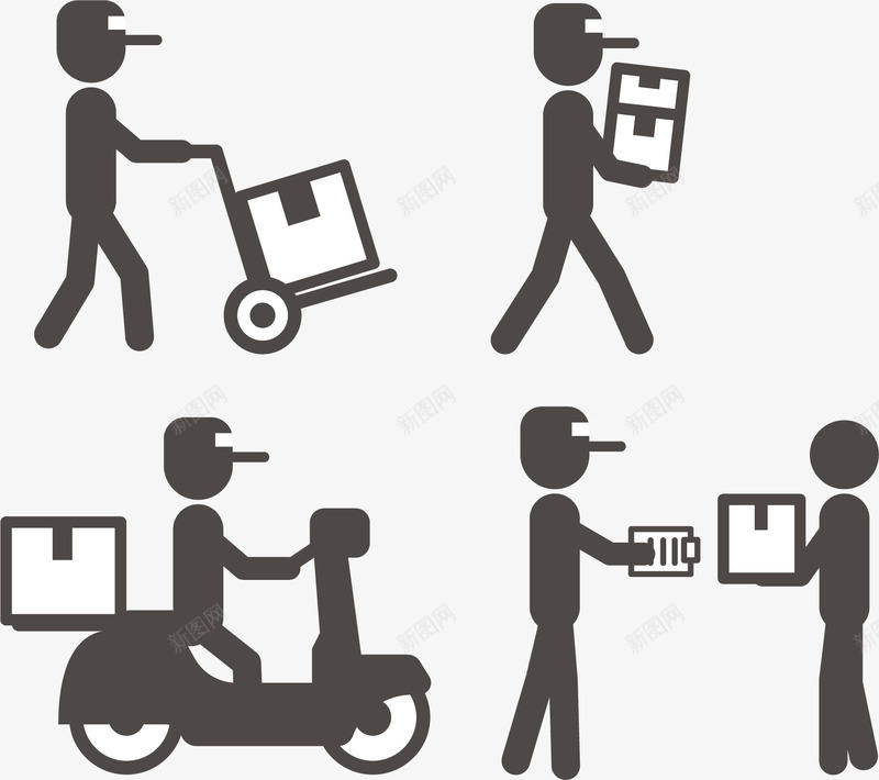 当日达手绘png免抠素材_88icon https://88icon.com 当日达 手绘 货物运输 运输 运送快递 送快递
