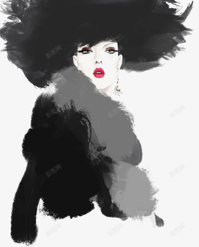 泼墨手绘大写意美女装饰画png免抠素材_88icon https://88icon.com 大写意 手绘插画 泼墨 美女 装饰画