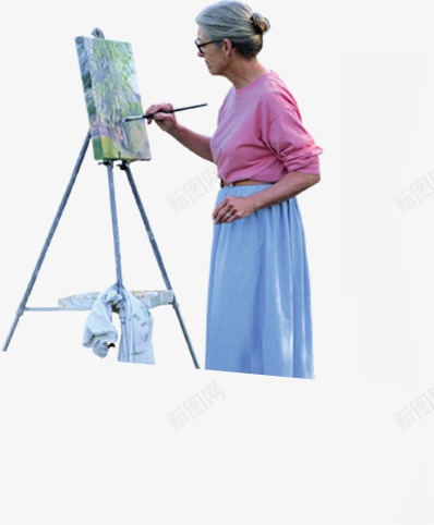 摄影在画画的老奶奶png免抠素材_88icon https://88icon.com 摄影 画画 老奶奶