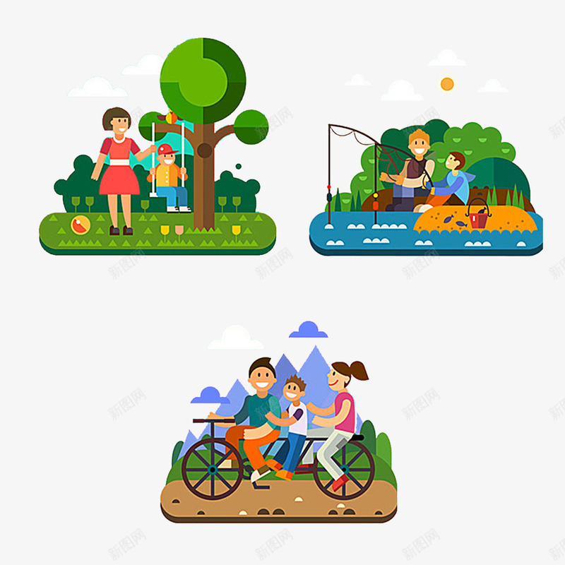 一家人郊外游图案psd免抠素材_88icon https://88icon.com 一家人扁平透明PNG素材 团圆 家人 植物免费PNG下载 环保 绿色 郊外