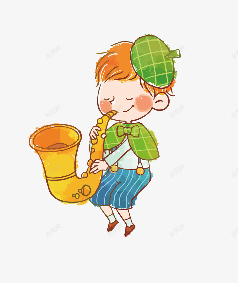 吹喇叭的小孩矢量图eps免抠素材_88icon https://88icon.com PNG PNG图片 PNG图片素材 PNG素材 PNG素材免费 PNG素材免费下载 卡通 可爱 小孩 演奏 音乐 矢量图