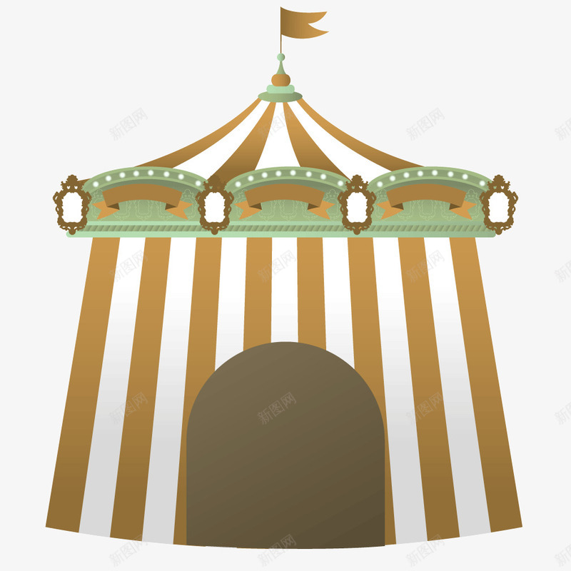 金色质感条纹蒙古包png免抠素材_88icon https://88icon.com 条纹 蒙古包 质感 金色