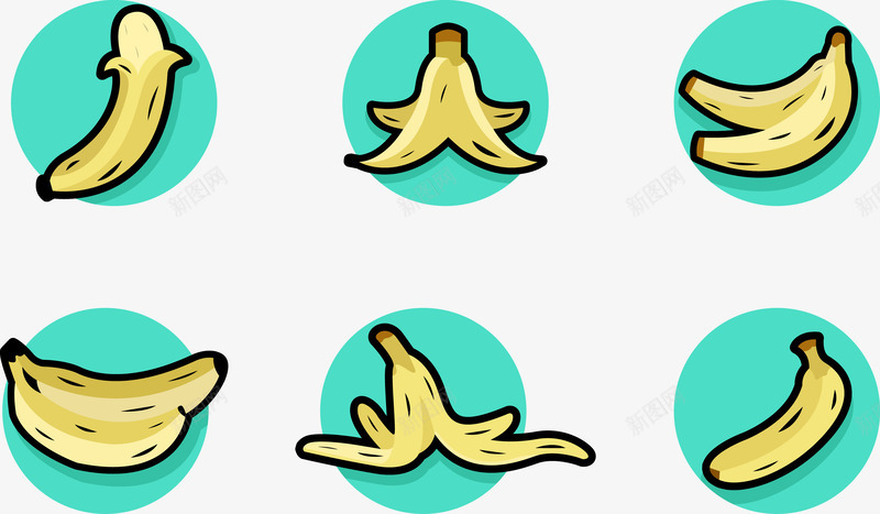 彩绘香蕉香蕉皮矢量图ai免抠素材_88icon https://88icon.com 剥皮 彩绘 水果食物 颜色 香蕉 香蕉皮 黄色 矢量图