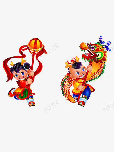 舞龙活动png免抠素材_88icon https://88icon.com 喜庆 春节 热闹 玩乐 红色 过年