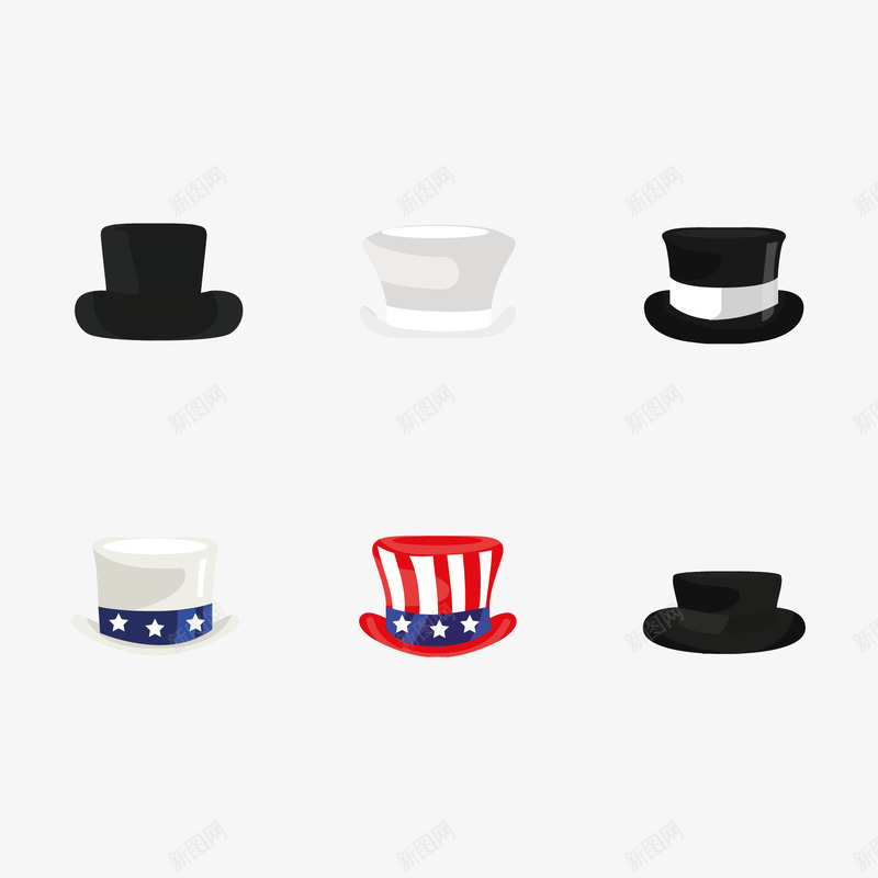 礼帽png免抠素材_88icon https://88icon.com 手绘 礼帽 红色条纹