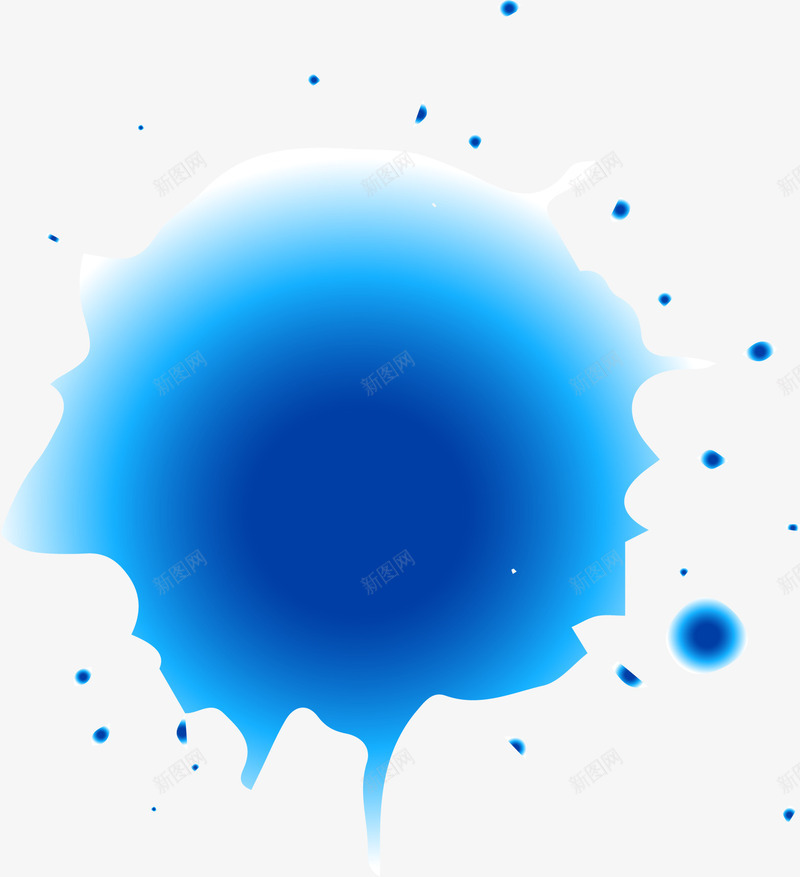 蓝色晕染墨点png免抠素材_88icon https://88icon.com 墨点 墨迹 泼墨效果 矢量素材 蓝色