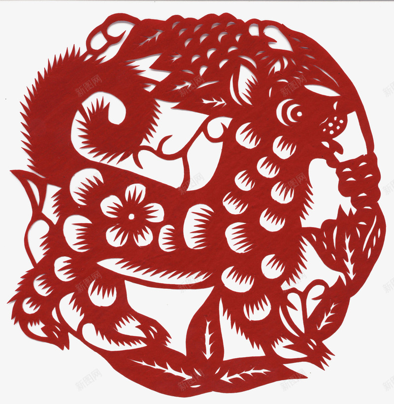 窗户剪纸png免抠素材_88icon https://88icon.com 喜庆 婚礼 新年 红色 过年