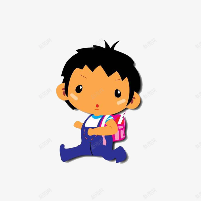 背书包小孩png免抠素材_88icon https://88icon.com 上学的小男孩 卡通插画 可爱 背书包小孩 萌萌的小孩