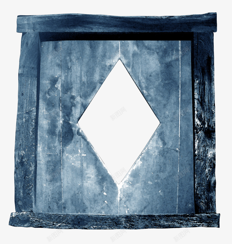 蓝色木板png免抠素材_88icon https://88icon.com 木板 木框 菱形木框
