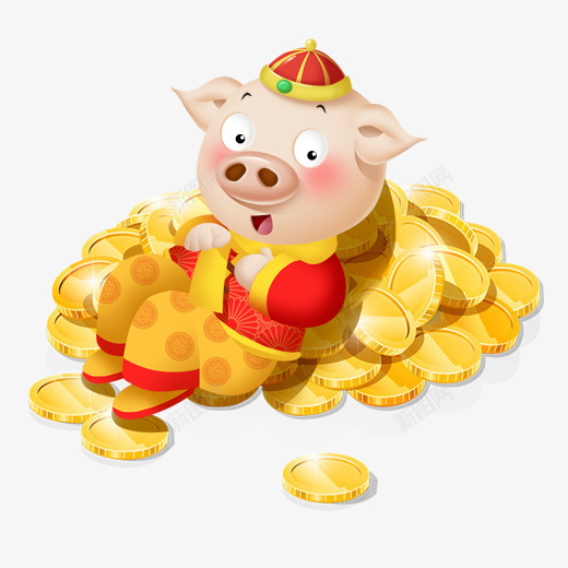 金色财富小猪元素psd免抠素材_88icon https://88icon.com 光泽 富贵 小猪 帽子 财富 质感 金币 金色 鼻子