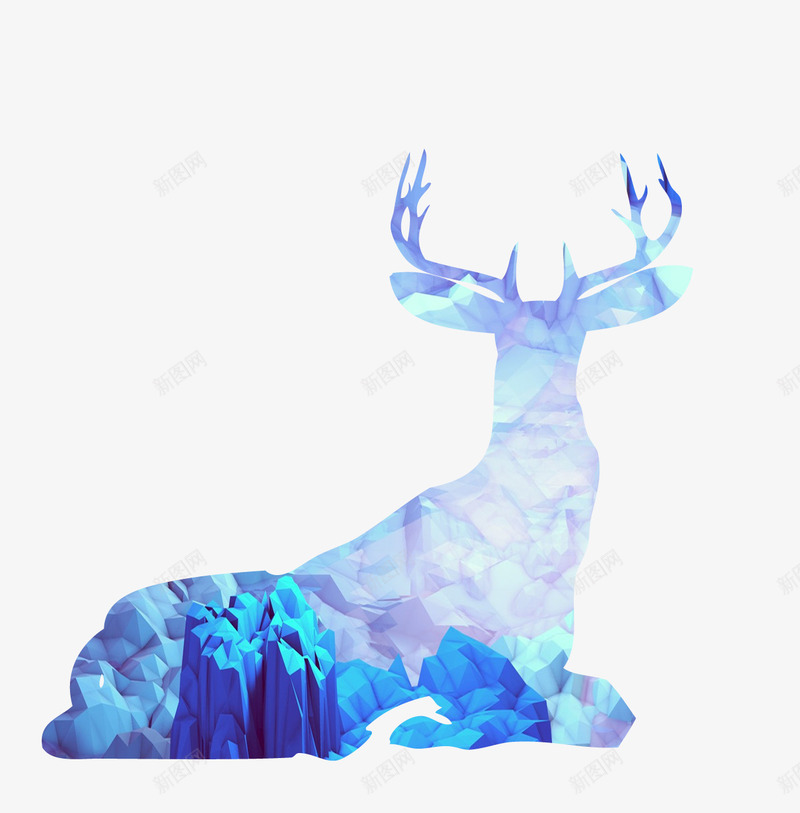 卡通水晶拼接小鹿png免抠素材_88icon https://88icon.com 卡通 卡通水晶拼接小鹿免费下载 拼接小鹿 水晶 紫色