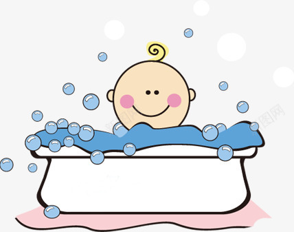 婴儿手绘png免抠素材_88icon https://88icon.com 卡通 婴儿 手绘 插画 洗澡 童趣 鱼缸