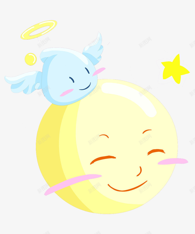 卡通呆萌的汤圆图png免抠素材_88icon https://88icon.com 光环 卡通 呆萌的 害羞的 微笑的 星星 汤圆 高兴地