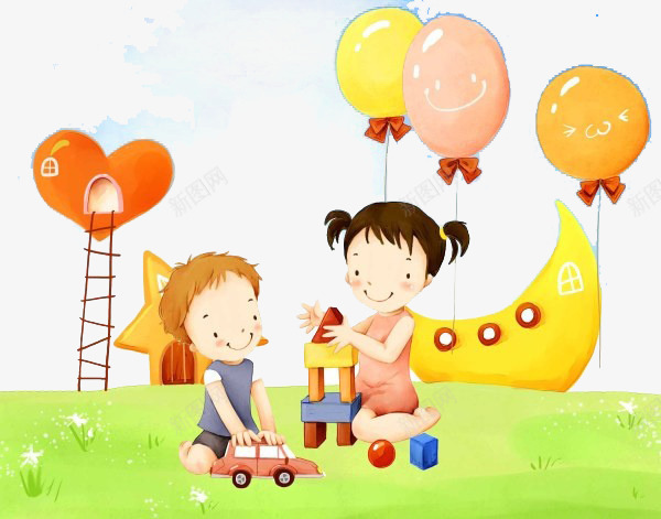 草地上玩耍的小孩png免抠素材_88icon https://88icon.com 儿童插画 卡通 卡通人物 卡通动物 可爱 小孩 插画 故事插画 草地