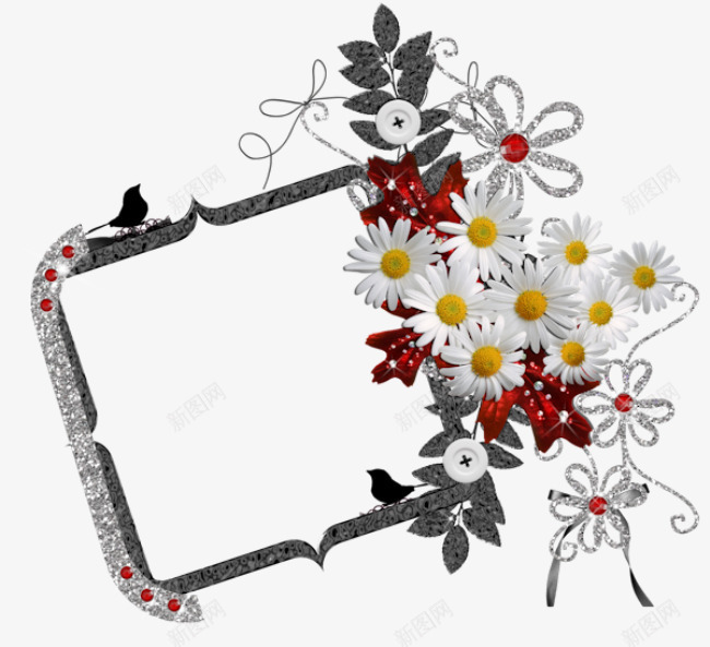 水晶花朵边框装饰png免抠素材_88icon https://88icon.com 水晶 花朵 装饰 边框