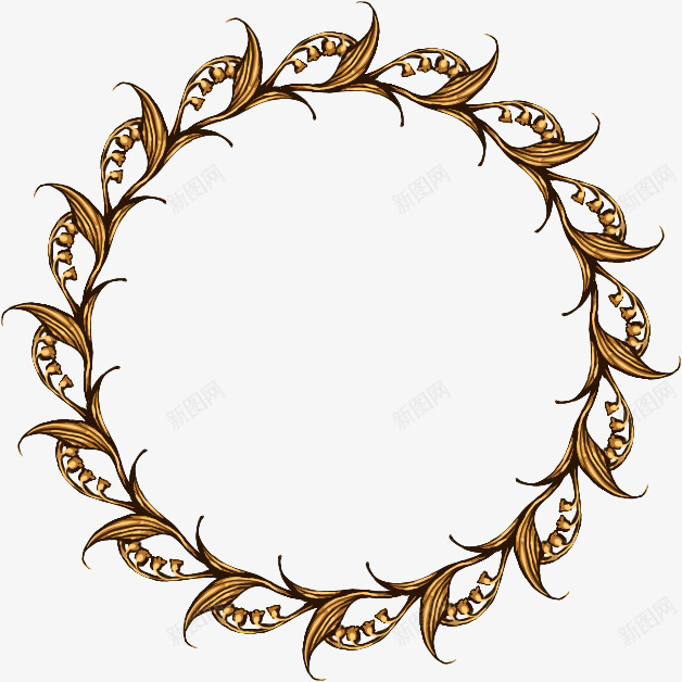 金色叶片圆环欧式花纹png免抠素材_88icon https://88icon.com 叶片 欧式 花纹 金色